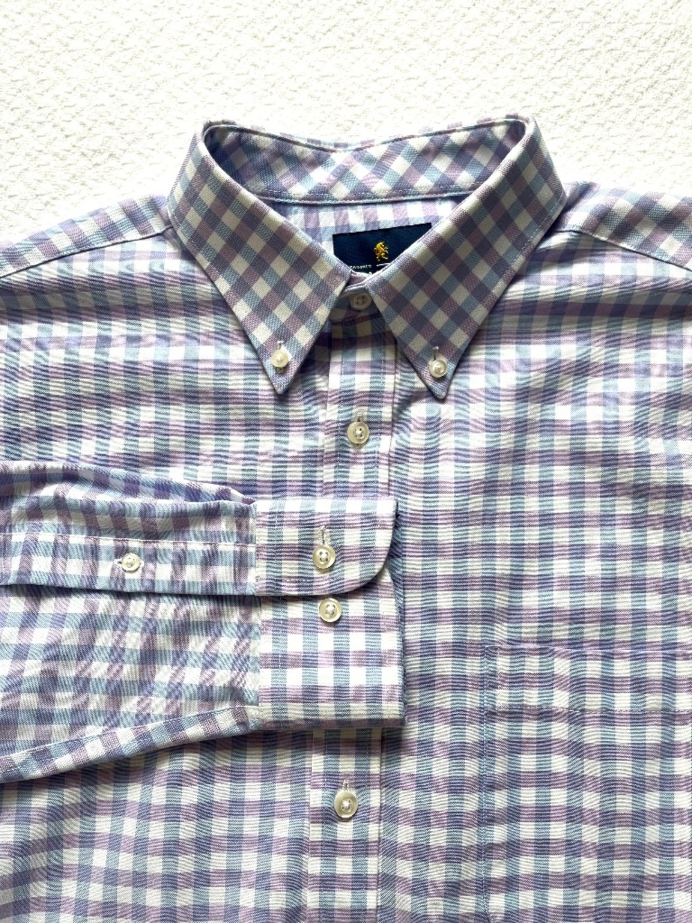 STAFFORD Coolmax Men's Dress Shirt Plaid Long Sleeve Size 15-15 1/2 34-35